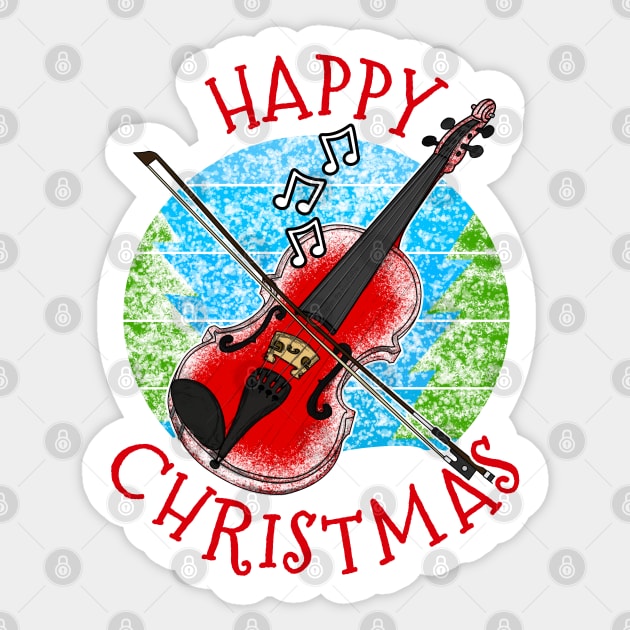 Christmas Violin Violinist String Musician Xmas 2022 Sticker by doodlerob